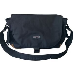Vintage ESpirt Messenger Bag Canvas leather accents backpack school bag 90s